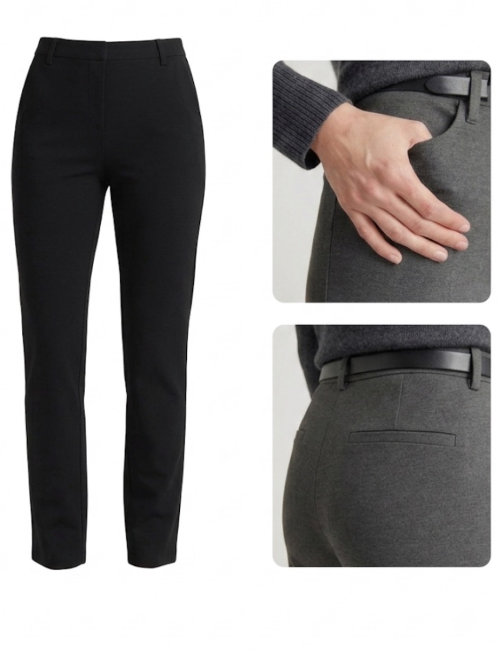 Lot (3) Quince Ultra-Stretch Ponte Straight Leg 4-Pocket Pants Size XL